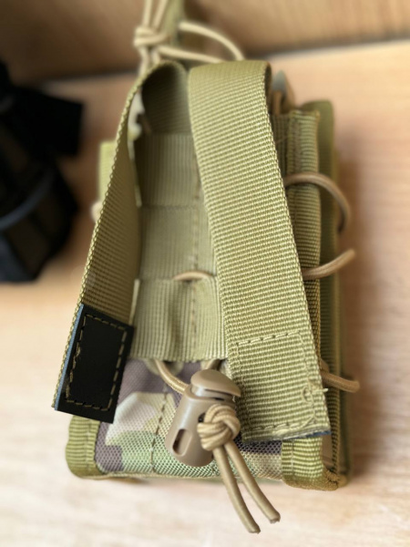 Подсумок тактический на 2 магазина АК, открытый (Мультикам)