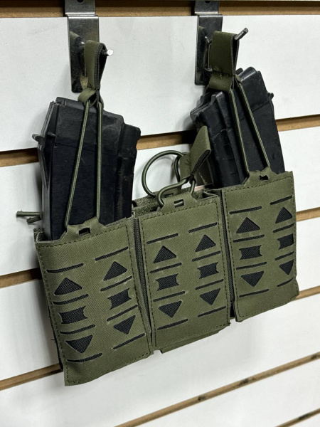 Подсумок  "7.62" под АК, на 3 магазина ,арт.KHOO16-2602 (Олива)