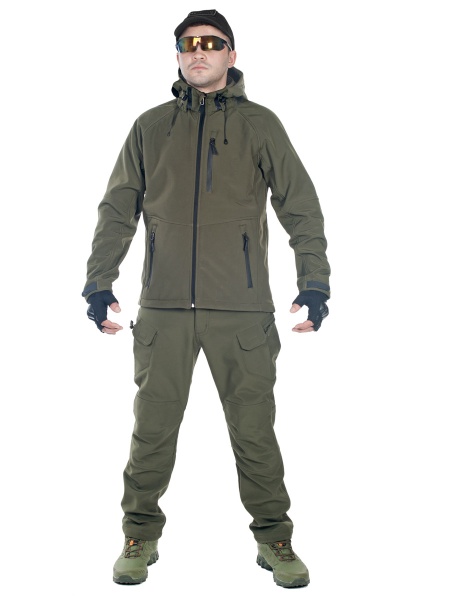 Тактический костюм мужской софтшелл (Softshell) GONGTEX ASSAULT, до -10С (Олива S)