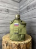 Фляжка армейская с котелком в чехле "7,62", Олива