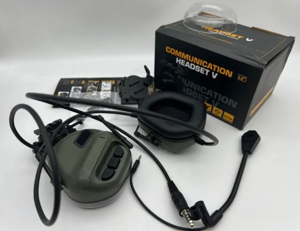 Наушники активные на шлем + гарнитура Хедсет 5 (HEADSET V), HD-11