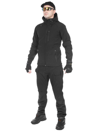 Тактический костюм мужской софтшелл (Softshell) GONGTEX ASSAULT, до -10С (Черный 2XL)