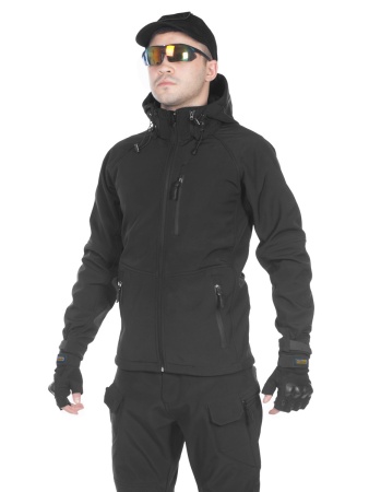 Тактический костюм мужской софтшелл (Softshell) GONGTEX ASSAULT, до -10С (Черный 2XL)