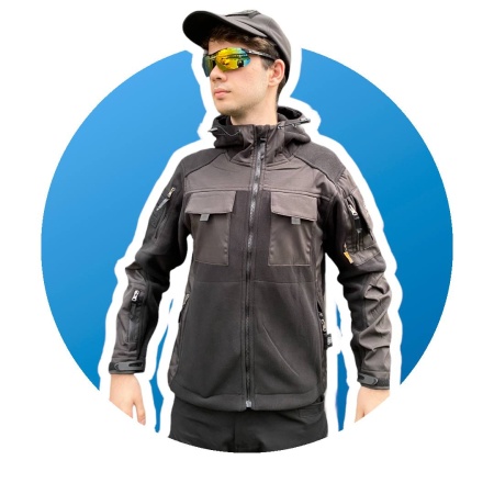 Флисовая куртка 726 GEAR FIRST GENERATION Classic Tactical Style, арт 107 (Черный 4XL)