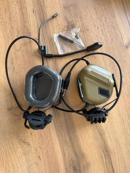 Наушники активные на шлем + гарнитура HEADSET V, HD-11 (Олива)